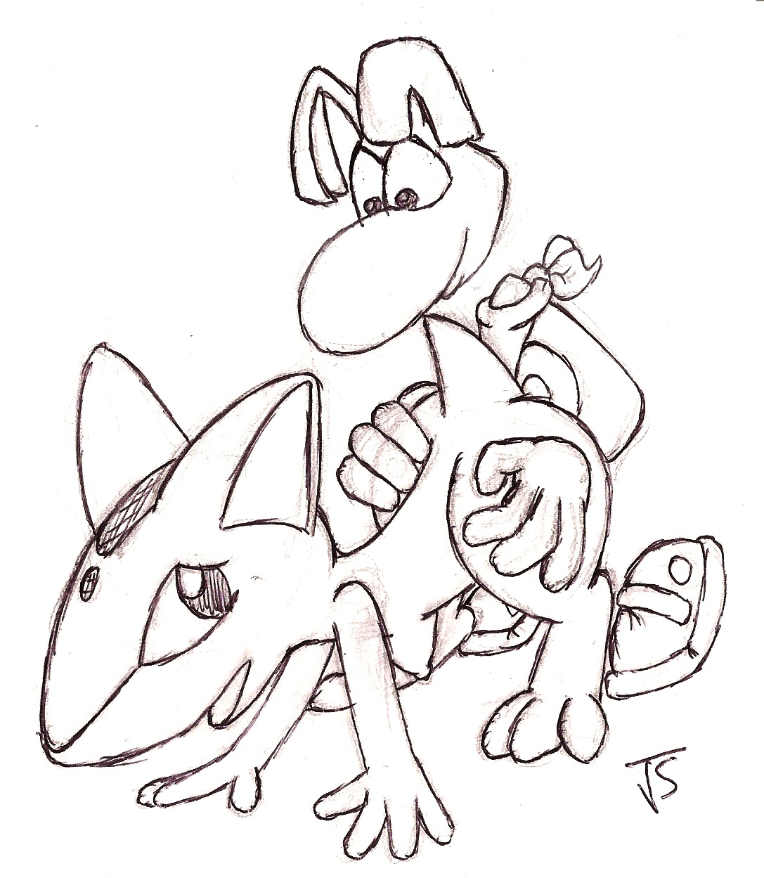 black_and_white crossover doggy_style female male nintendo no_humans pokemon pokemon_(species) quilava rayman rayman_(series) rule34 white_background