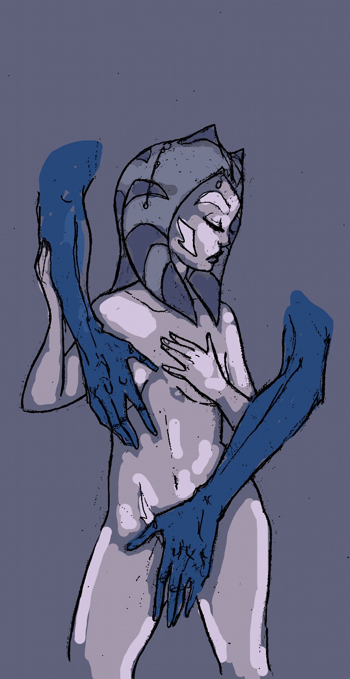 1girls ahsoka_tano cad_bane clone_wars duros female fishbunny monochrome rule34 star_wars tagme the_clone_wars:_season_one togruta