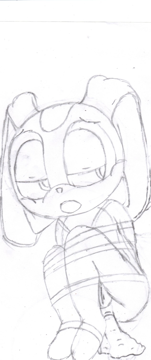 cream cream_the_rabbit dar-powerforce female female_only fur furry monochrome rabbit rule34 sega sketch solo sonic_(series)