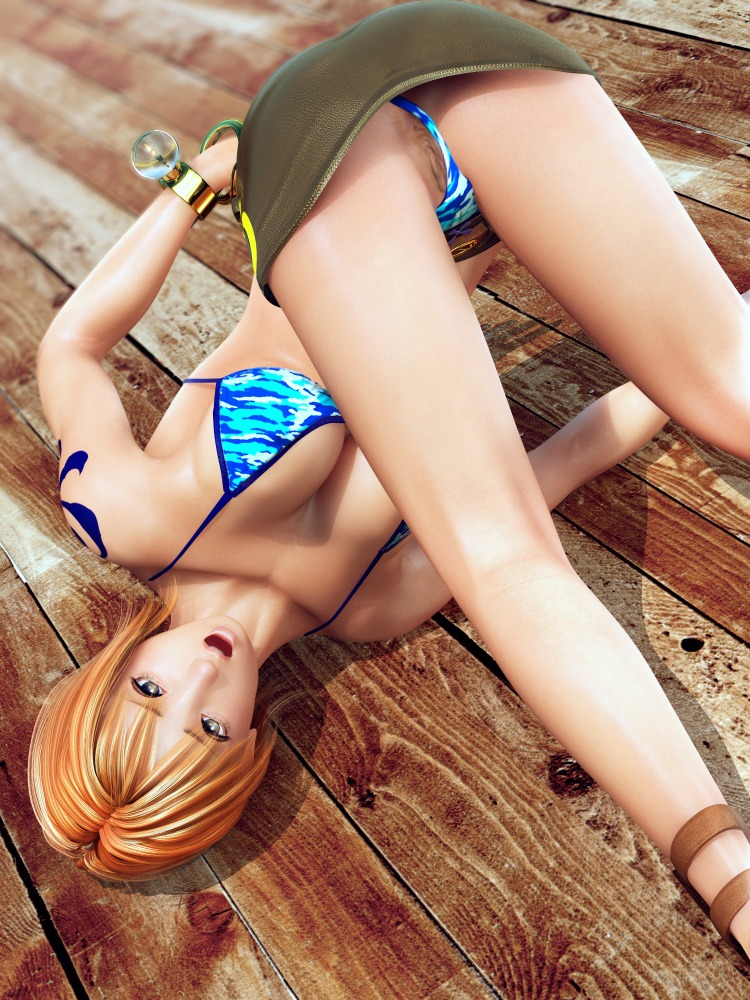 1girls 3d bent_over bikini clothing female female_only incise_soul m-rs nami_(one_piece) one_piece panties panties_aside photoshop pre-timeskip pussy rule34 skypiea solo straight_hair swimsuit uncensored underwear