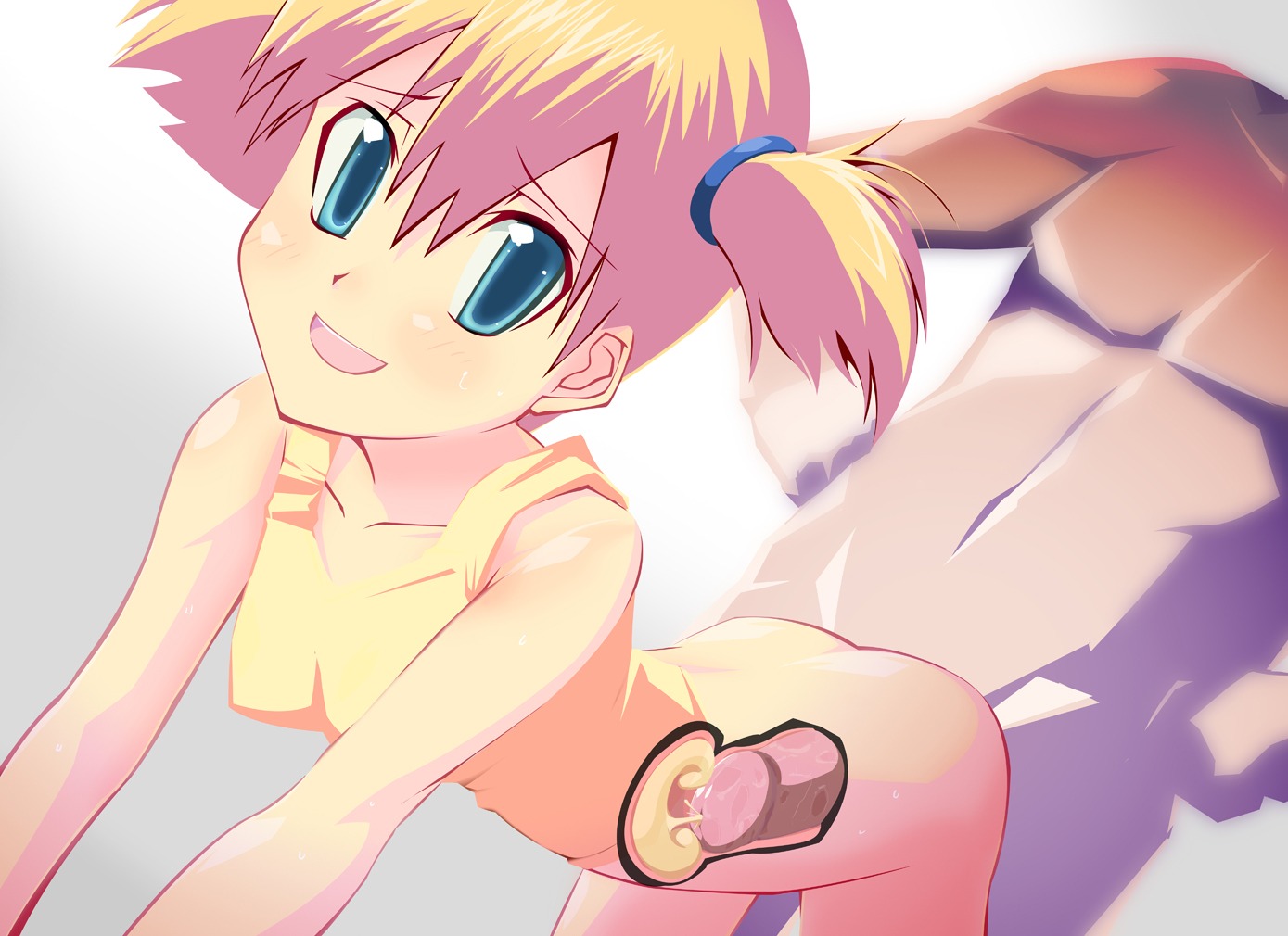 blue_eyes bottomless clothes color female hair human human_only kasumi_(pokemon) looking_at_viewer male nintendo nude pokemon rule34 sex straight tagme