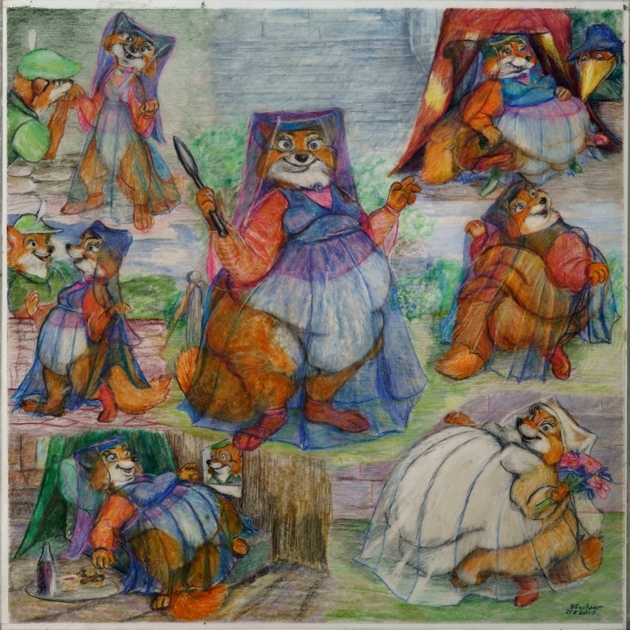 2010 anthro canine disney female fox maid_marian obese_female robin_hood_(character) robin_hood_(disney) rule34 sketch tagme what