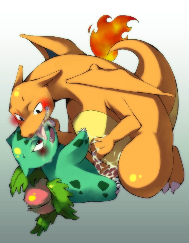 amphibian black_eyes blush bodily_fluids breath charizard claws cum cum_in_ass cum_inside cum_on_belly cum_on_body cum_on_feet cum_on_hand cum_on_penis cum_string digital_media_(artwork) dragon drooling duo e621 elemental_creature erection feet fire flaming_tail flora_fauna generation_1_pokemon genital_fluids genitals glistening ivysaur kneeling konbu leaf licking looking_down looking_up male male/male membrane_(anatomy) membranous_wings mythological_creature mythological_scalie mythology nintendo orange_body orange_skin penis plant pokemon pokemon_(species) red_eyes saliva scalie sharp_teeth simple_background tail teeth tongue tongue_out white_background wings