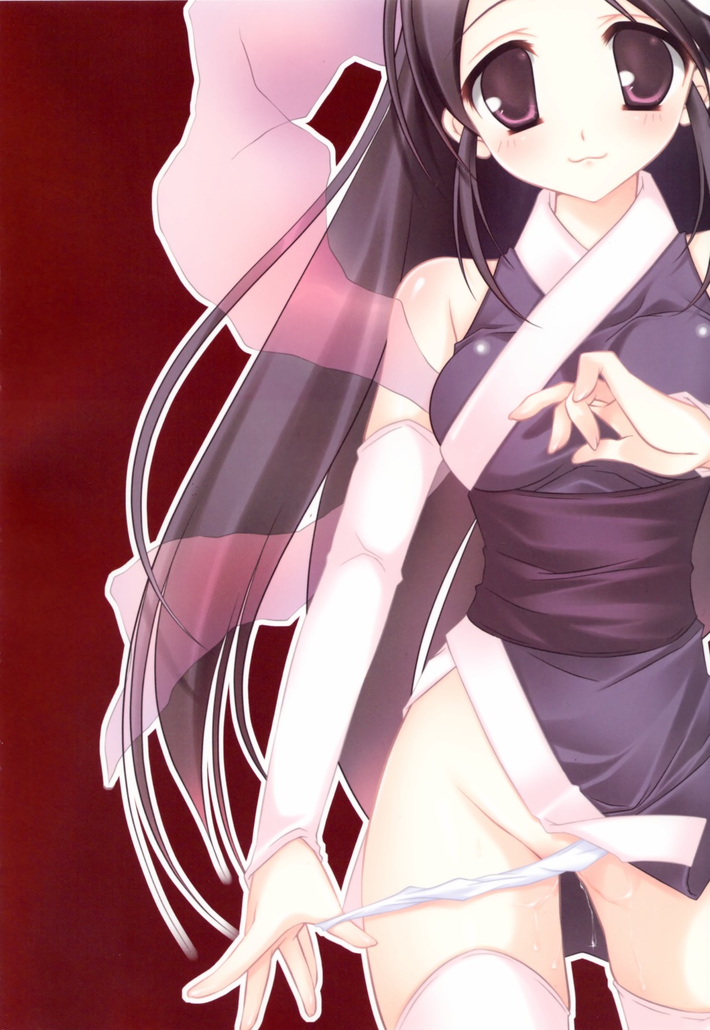 clothing elysia_de_lute_ima female kami_nomi_zo_shiru_sekai panties panty_pull pussy pussy_juice rule34 thighhighs wafuku