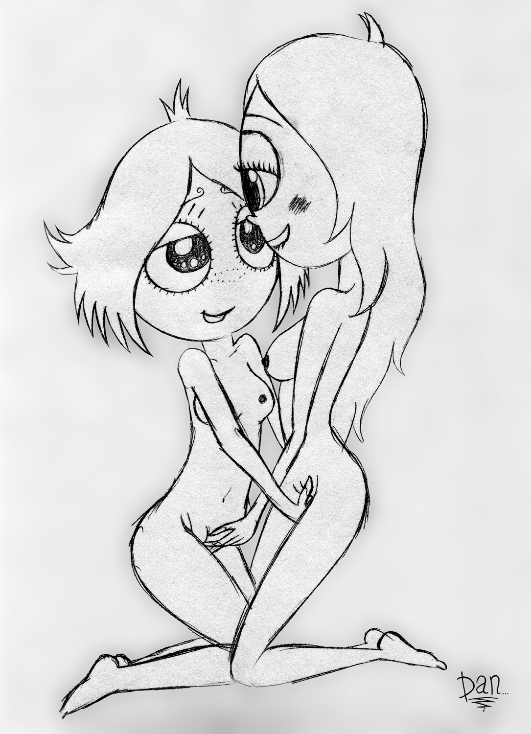 amigodan creepydan cyclops female female_only fingering human iris_(ruby_gloom) monochrome multiple_females ruby_gloom ruby_gloom_(franchise) rule34 yuri