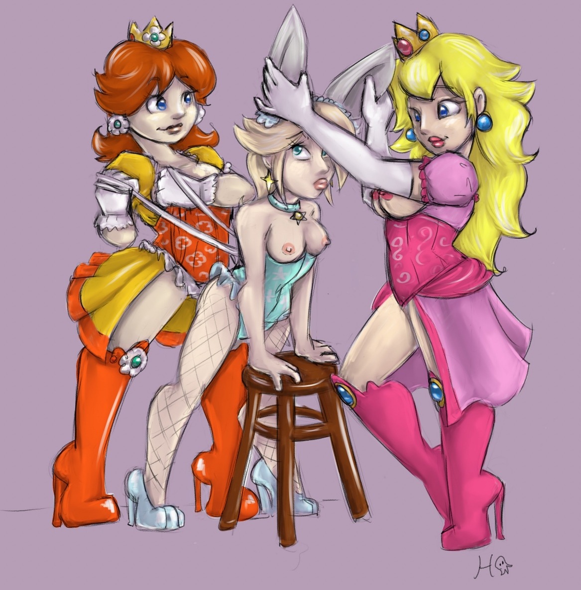 ecchitako female female_only human mario_(series) multiple_females multiple_girls nintendo princess_daisy princess_peach princess_rosalina rule34 yuri