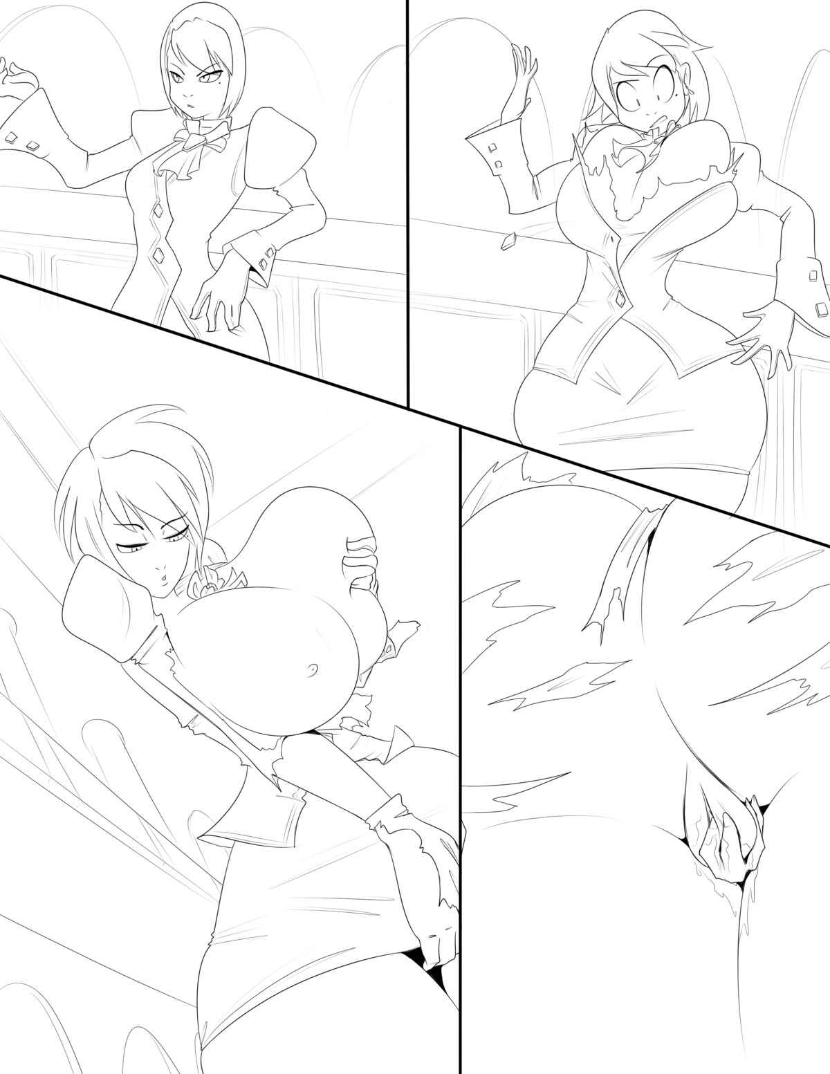 ass ass_expansion breast_expansion breast_growth breast_growth_(enlargement) breasts color_request female female_masturbation female_only fingering giantess grim grim_(artist) gyakuten_saiban huge_ass huge_breasts karuma_mei masturbation monochrome nipples pussy rule34 sequence sequential wardrobe_malfunction wet_pussy wide_hips