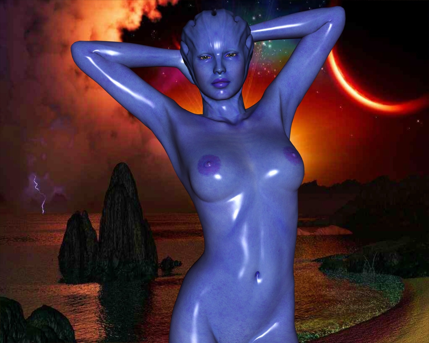 3d asari female mass_effect mememo rule34
