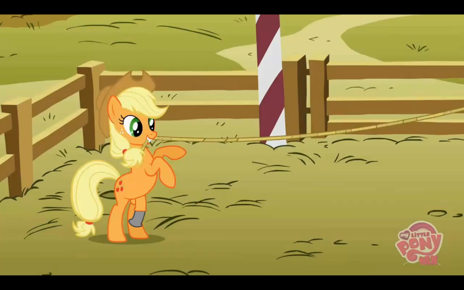 applejack_(mlp) earth_pony equine feral friendship_is_magic fur futanari hat horse intersex intersex_only my_little_pony nude penis pony rope rule34 solo tagme