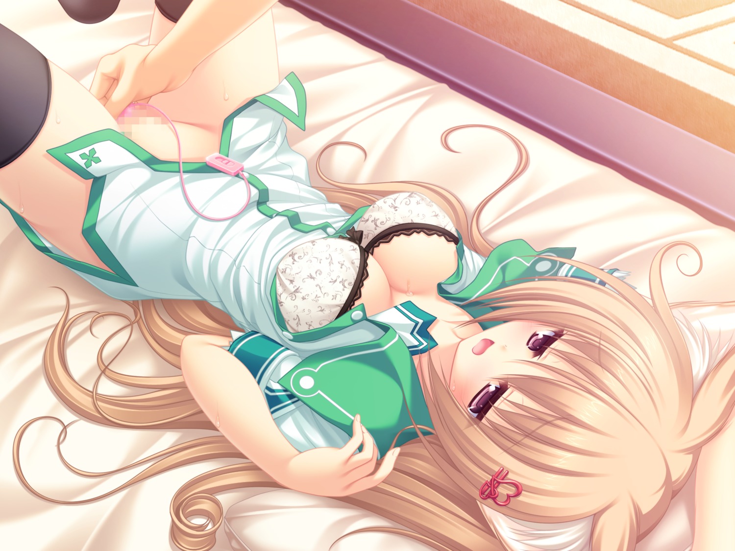 animal_ear bed brown_eyes brown_hair cat_girl catgirl censored female fur game_cg mikagami_mamizu neko_koi nopan rule34 ryuudou_misaki seifuku thighhighs vibrator wet whirlpool