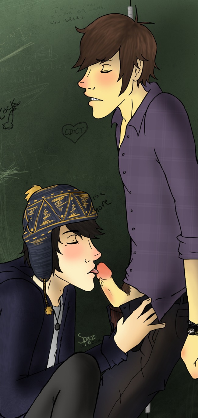 2boys clyde_donovan comedy_central craig_tucker gay hat male multiple_boys multiple_males penis rule34 south_park yaoi