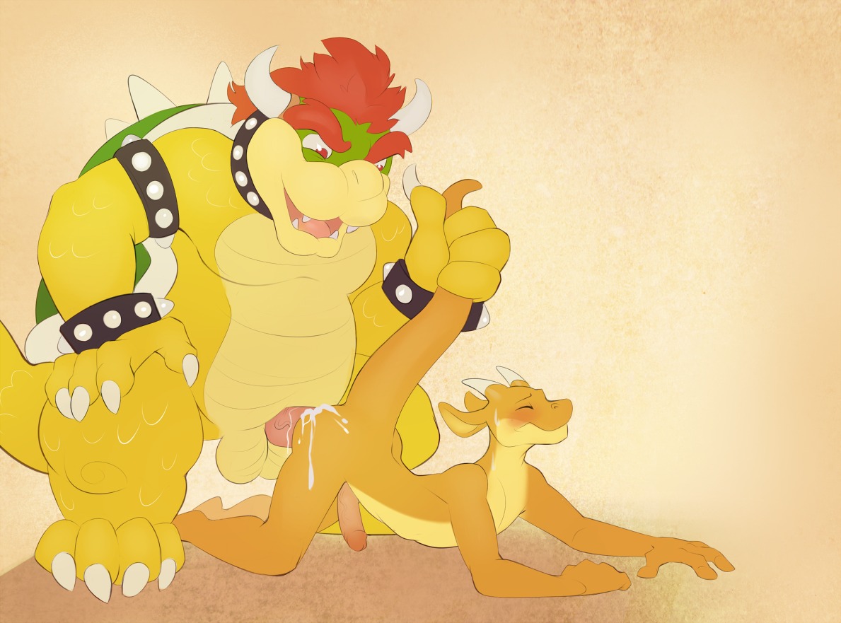 4_fingers 4_toes all_fours anthro ass_up bald balls barefoot big_balls big_penis blush bodily_fluids bowser bracelet butt chibitakumi claws collar countershading cum cum_in_ass cum_inside cum_on_butt cum_on_penis dominant duo e621 erection eyes_closed feet fingers fist foreskin from_behind_position frown genital_fluids genitals grasp green_body green_skin hair happy harlem horn humanoid_genitalia humanoid_penis hybrid interspecies jewelry kneeling koopa larger_dom lizard looking_down male male/male mario_bros muscular nintendo nude on_ground open_mouth orange_body orange_skin overweight pecs penis pink_body pink_penis pink_skin raised_arm raised_tail red_hair reptile retracted_foreskin scales scalie sex shadow sharp_teeth shell short_hair simple_background size_difference slightly_chubby smile spiked_shell spikes spikes_(anatomy) standing studded_armlet studded_bracelet studded_collar studded_jewelry studs tail tail_grab tan_background tan_body tan_skin teeth toe_claws toes tongue vein ventral_scales yellow_body yellow_countershading yellow_scales yellow_skin