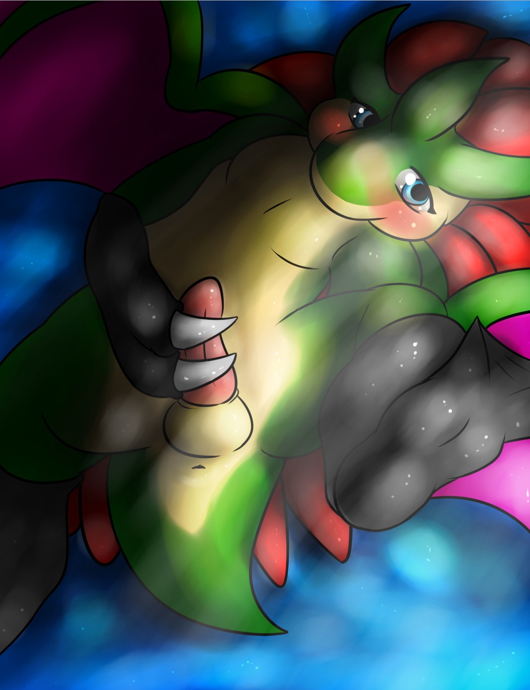 anthro anus balls biped blue_eyes blush claws dragonite e621 erection fakemon fan_character generation_1_pokemon genitals hi_res lying male membrane_(anatomy) membranous_wings nintendo on_back penis pokemon pokemon_(species) sandnite sandslash semi-anthro solo spread_legs spreading wings zephyrowl