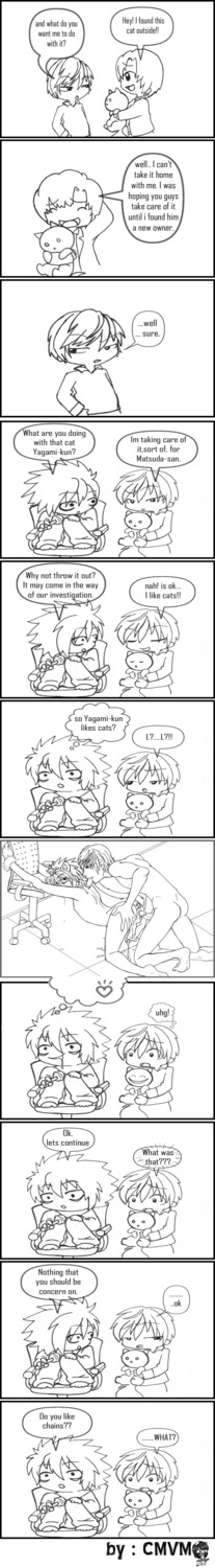 anal anal_penetration anal_sex bdsm bondage cat cat_ears cat_tail cmvm cum death_note dominant_male fantasizing gay gay_sex handcuffs kittenplay l_lawliet light_yagami lollipop male male/male petplay roleplay rule34 submissive_male tagme touta_matsuda yaoi