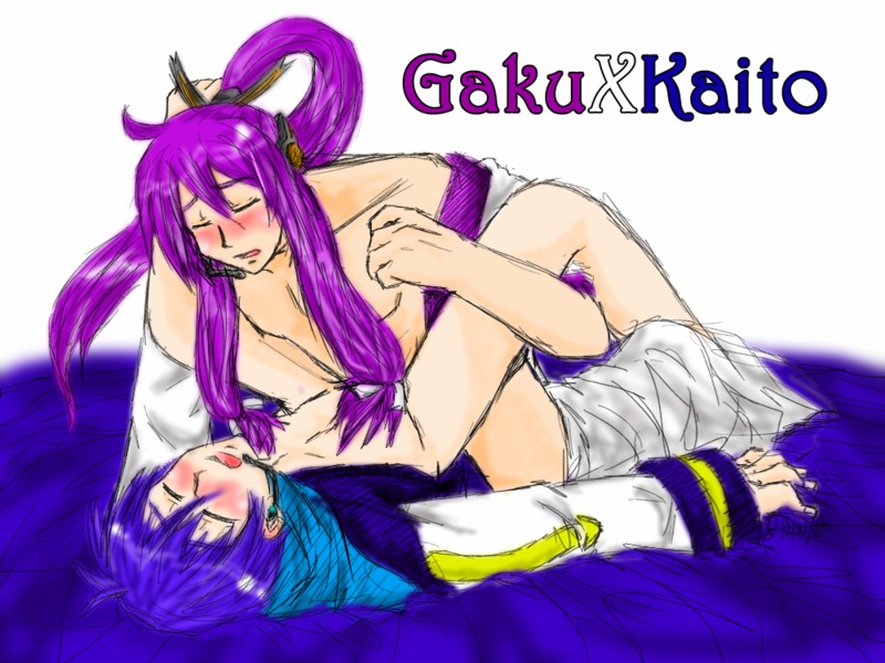 2boys bed blue_hair blush closed_eyes clothed clothed_sex gakupo_kamui gay gay_sex kaito_(vocaloid) long_hair male male_only moaning open_mouth purple_hair rule34 scarf short_hair tagme vocaloid yaoi