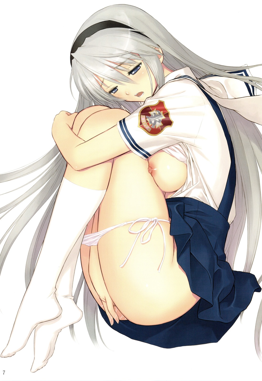 1girls breast_press breasts clannad clothed_masturbation clothing feet female female_only fetal_position fingering footwear full_body highres knee_socks kneehighs kneesocks large_breasts legs long_hair long_legs masturbation nipples panties panty_pull pussy pussy_juice rule34 sakagami_tomoyo school_uniform side-tie_panties silver_hair simple_background skirt socks solo straight_hair taka_tony thighs underwear white_background white_hair white_panties white_socks
