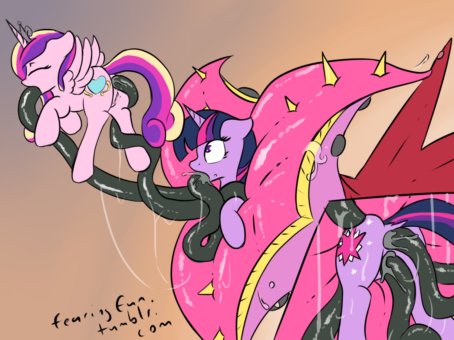 2014 4:3 all_three_filled anal anal_penetration anus bound butt cutie_mark digital_media_(artwork) dock_(anatomy) double_penetration e621 equid equine eyes_closed fearingfun feathered_wings feathers fellatio female feral forced friendship_is_magic fur genitals group group_sex hair hasbro hi_res horn mammal multicolored_hair my_little_pony mythological_creature mythological_equine mythology open_mouth oral oral_penetration penetration penile princess_cadance_(mlp) purple_body purple_eyes purple_fur purple_hair rape restrained sex spitroast tail tatzlwurm tentacle_in_mouth tentacle_maw tentacle_penetration tentacle_sex tentacles triple_penetration twilight_sparkle_(mlp) two_tone_hair unicorn vaginal vaginal_penetration vore vulva winged_unicorn wings