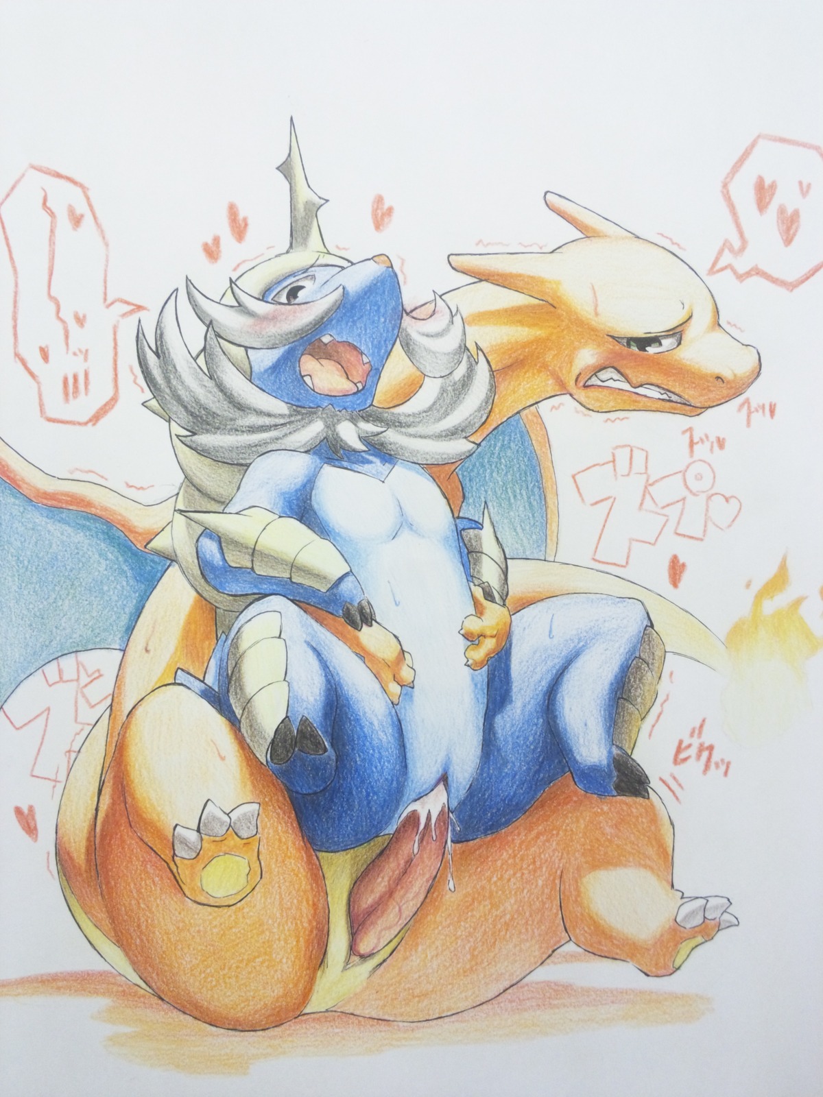 3:4 absurd_res animal_genitalia blue_vulva blush bodily_fluids chair_position charizard cloaca cum cum_in_vagina cum_inside dragon duo e621 erection female female_on_top female_penetrated feral feral_on_bottom feral_on_feral feral_on_top feral_penetrated feral_penetrating feral_penetrating_feral fire flaming_tail flat_chested from_behind_position furemani generation_1_pokemon generation_5_pokemon genital_fluids genitals heart_symbol hi_res interspecies male male/female male_on_bottom male_penetrating male_penetrating_female membrane_(anatomy) membranous_wings mythological_creature mythological_scalie mythology nintendo on_bottom on_top open_mouth orange_body orange_skin penetration penile penile_penetration penis penis_in_vagina pink_penis pokemon pokemon_(species) samurott scalie sex spread_legs spreading tail traditional_media_(artwork) vaginal vaginal_penetration vertical_cloaca vulva wings yellow_genital_slit