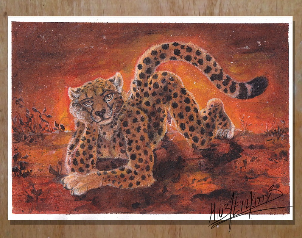 2012 anthro ass_up bodily_fluids cheetah e621 erection evilkitty3 felid feline genital_fluids genitals looking_at_viewer male mammal nude outside penis precum solo spots