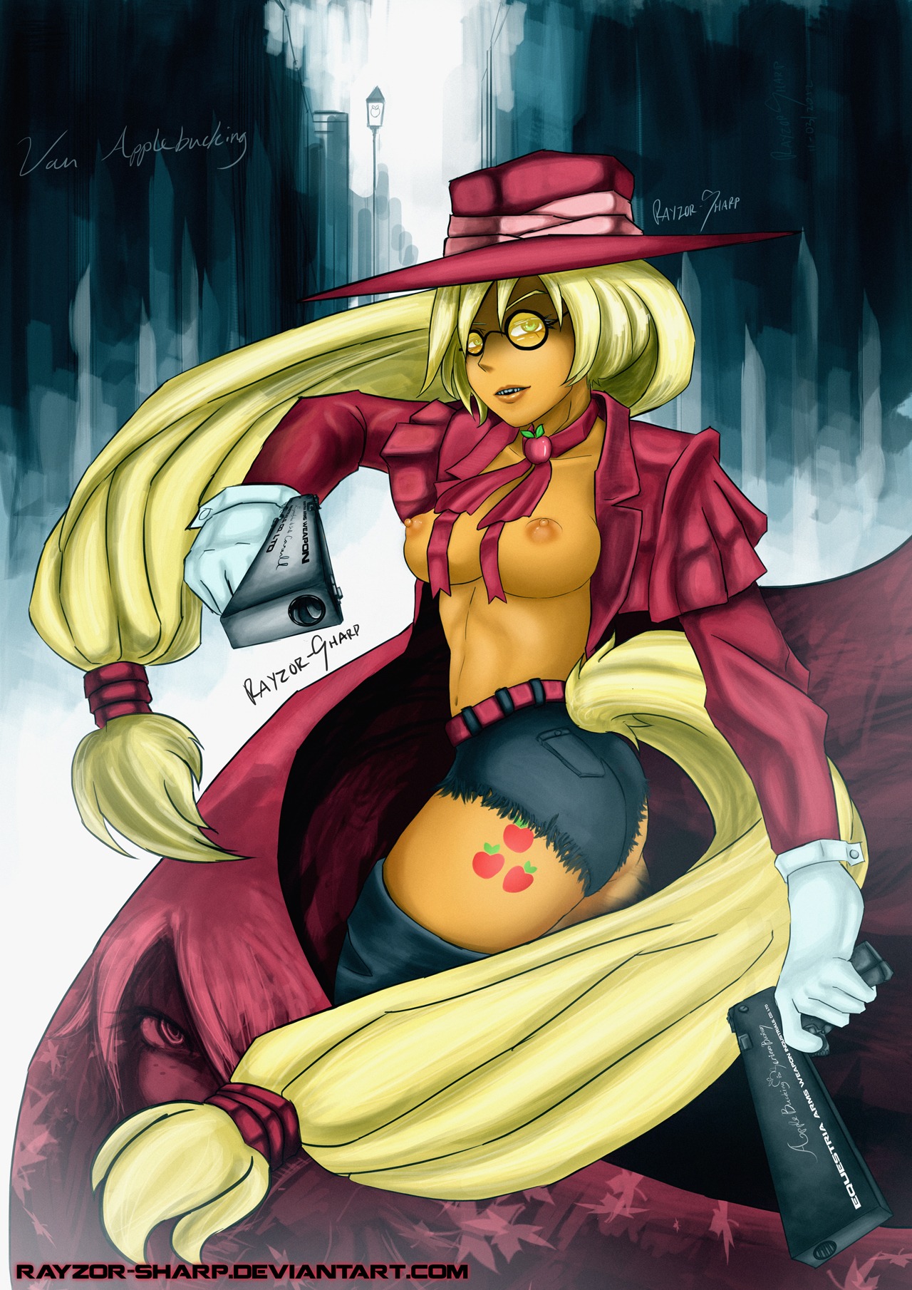 alucard_(cosplay) applejack_(mlp) cosplay crossplay earth_pony equine female female_only friendship_is_magic fur hellsing horse my_little_pony pony rayzor-sharp rule34 smooth_skin solo
