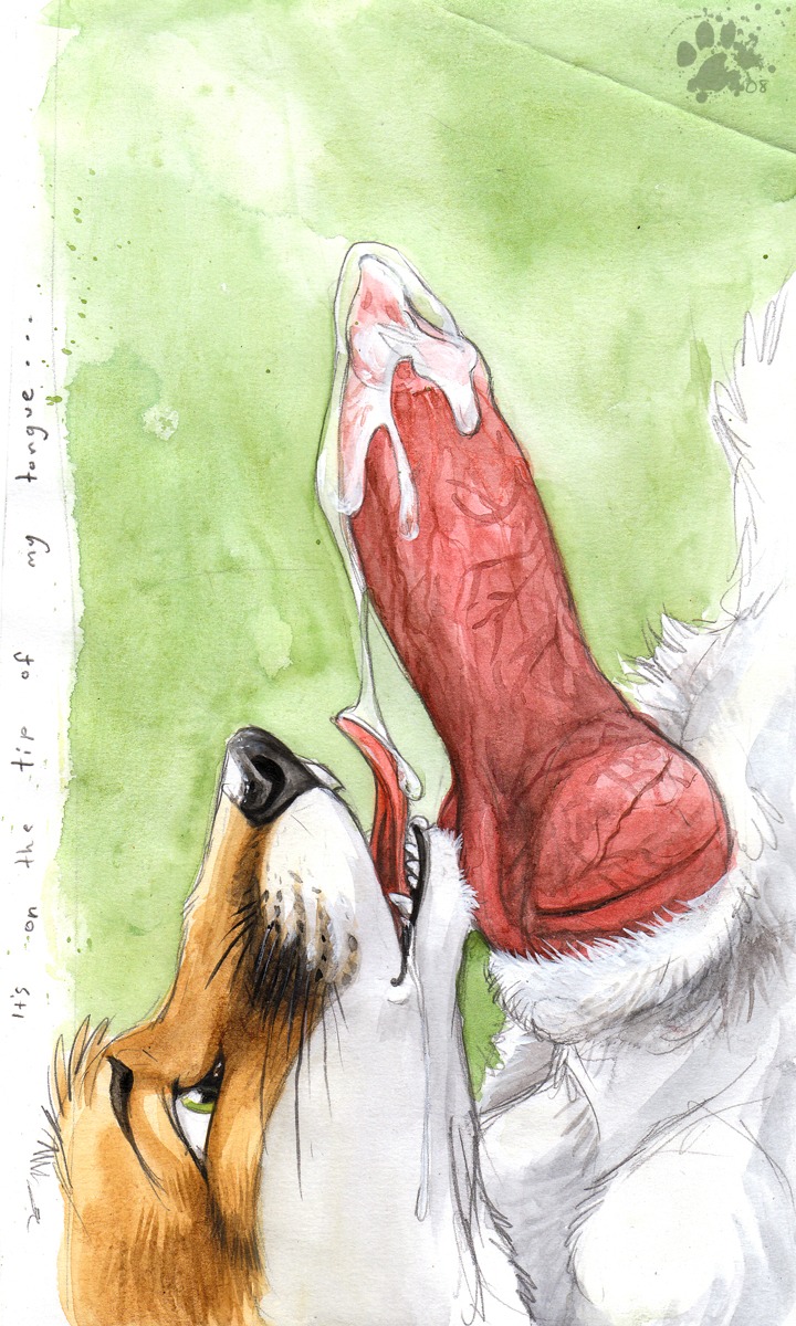 2008 3:5 animal_genitalia animal_penis anthro anthro_on_anthro balls blotch bodily_fluids brown_body brown_fur canid canine canine_genitalia canine_penis cum cum_in_mouth cum_inside disembodied_penis duo e621 erection fellatio fox fur genital_fluids genitals green_eyes hi_res knot male male/male mammal oral penile penis red_fox red_penis scratches_volume_2 sex traditional_media_(artwork) true_fox white_body white_fur