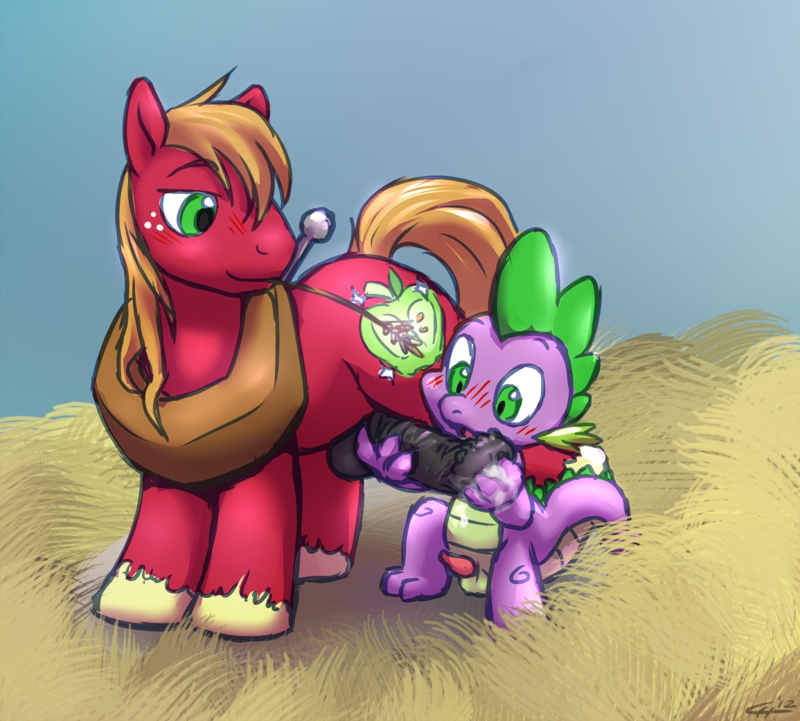 animal_genitalia animal_penis anthro anthro_on_feral balls bestiality big_macintosh_(mlp) blonde_hair blush bodily_fluids cobaltsynapse cum cutie_mark dragon duo e621 earth_pony equid equine equine_genitalia equine_penis erection feral friendship_is_magic genital_fluids genitals green_eyes hair hasbro hay hooves horse larger_male looking_at_another looking_at_genitalia looking_at_penis male male/male mammal my_little_pony mythological_creature mythological_scalie mythology penis penis_grab penis_in_face pony purple_body red_body scalie size_difference smaller_male spike_(mlp) spines tail young young_anthro