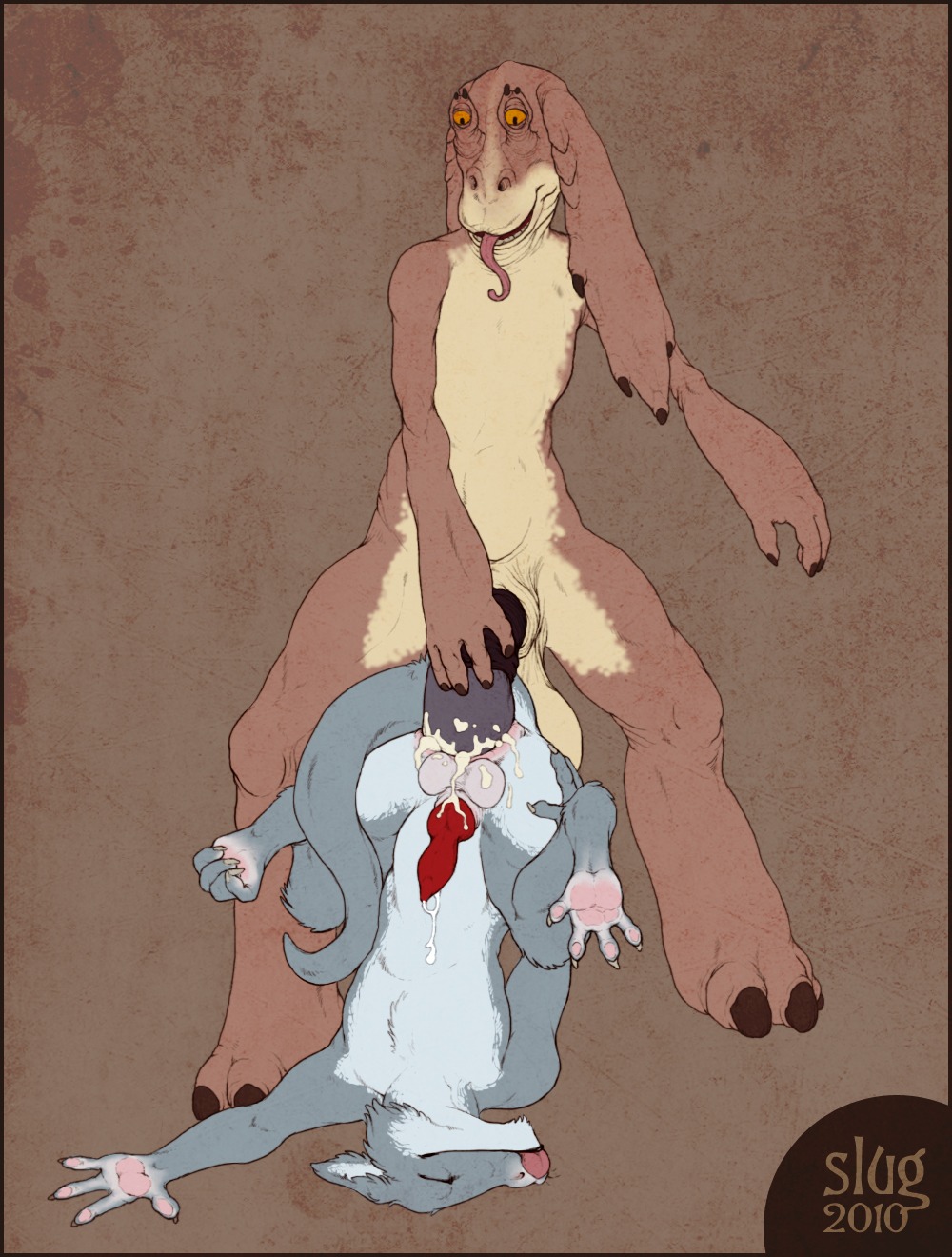 2010 alien anal anal_penetration animal_genitalia animal_penis anthro anus balls big_balls biped bodily_fluids butt canine_genitalia canine_penis cum cum_in_ass cum_inside cumshot digital_media_(artwork) dragon duo e621 ejaculation erection featureless_chest genital_fluids genitals gungan hi_res hyper jar_jar_binks knot losian male male/male mythological_creature mythological_scalie mythology nude oddbird orgasm otolla_gungan penetration penile penile_penetration penis penis_in_ass piledriver_position scalie sex standing star_wars tail tight_fit tongue