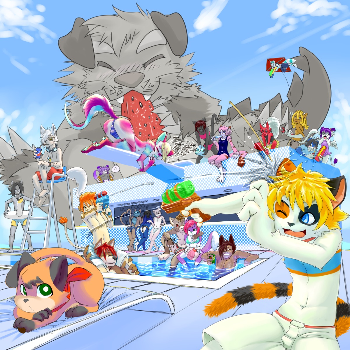 1:1 2012 absurd_res anthro asian_mythology berry_(character) binky_(character) black-kat blue_ferret bulge calico_cat canid canine canis chizi chizi_(character) clothing demon detailed_bulge digital_media_(artwork) domestic_cat domestic_dog dorukolorukalai e621 east_asian_mythology fel_(character) felid feline felis female food fruit genital_outline group hair hi_res humanoid ishi japanese_mythology kanel_(character) ke_(character) lagomorph leporid lion macro male mammal melon mirelmture_(character) mora mottled mumu_(character) muttmonster_(character) mythology nursy nyao oni pantherine penis_outline piebald plant pool_party puinkey_(artist) puinkey_(character) rabbit slyuszuki swimwear tail taski_(character) toy toy_gun water_gun watermelon watermelon_slice white_hair wolf yogurt_(character) yokai yuuri_(character)