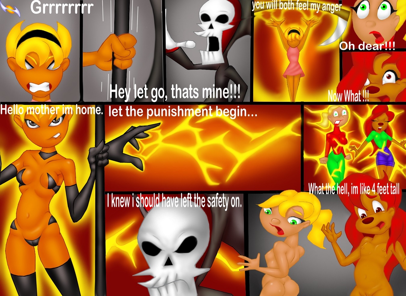 cartoon_network comic crossover disney female goof_troop mandy mandy_(billy_and_mandy) nipples roxanne_(goof_troop) rule34 the_grim_adventures_of_billy_and_mandy vlade