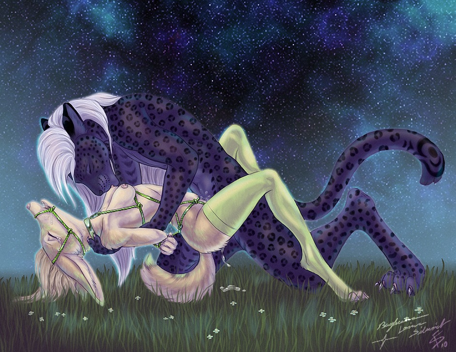 2010 anthro anthro_on_anthro artist_collaboration bagheera bagheera_(fursona) bdsm bodily_fluids bondage bound breast_play breast_suck breasts canid canine clothing cloud collar cum cum_inside detailed_background duo e621 eyes_closed feet felid female fennec_fox fera_(kadohusky) field fox gag gagged genital_fluids hair hands_behind_back kadohusky legwear lying male male/female mammal night nipple_fetish nipple_play nipple_suck nipples nude on_back outside paws restraints rope rope_bondage rope_harness sex side_view sky star starry_sky stockings sucking tail tears teeth toeless_legwear toeless_stockings toes true_fox white_hair
