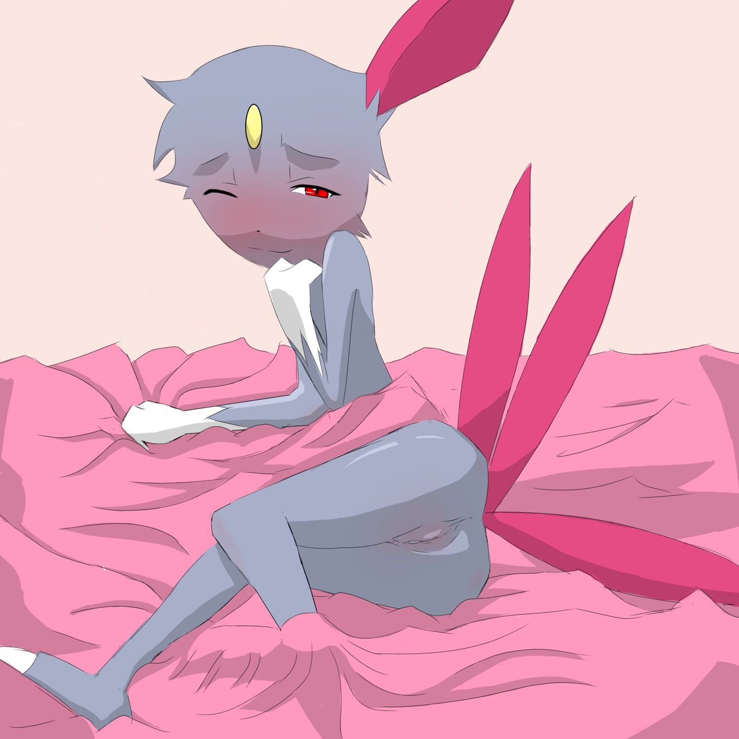 ass blush color eyes female female_only fur furry furry_ass kezio11 nudity pokemon pokemon_(species) pussy red_eyes rule34 sneasel solo vulva wink