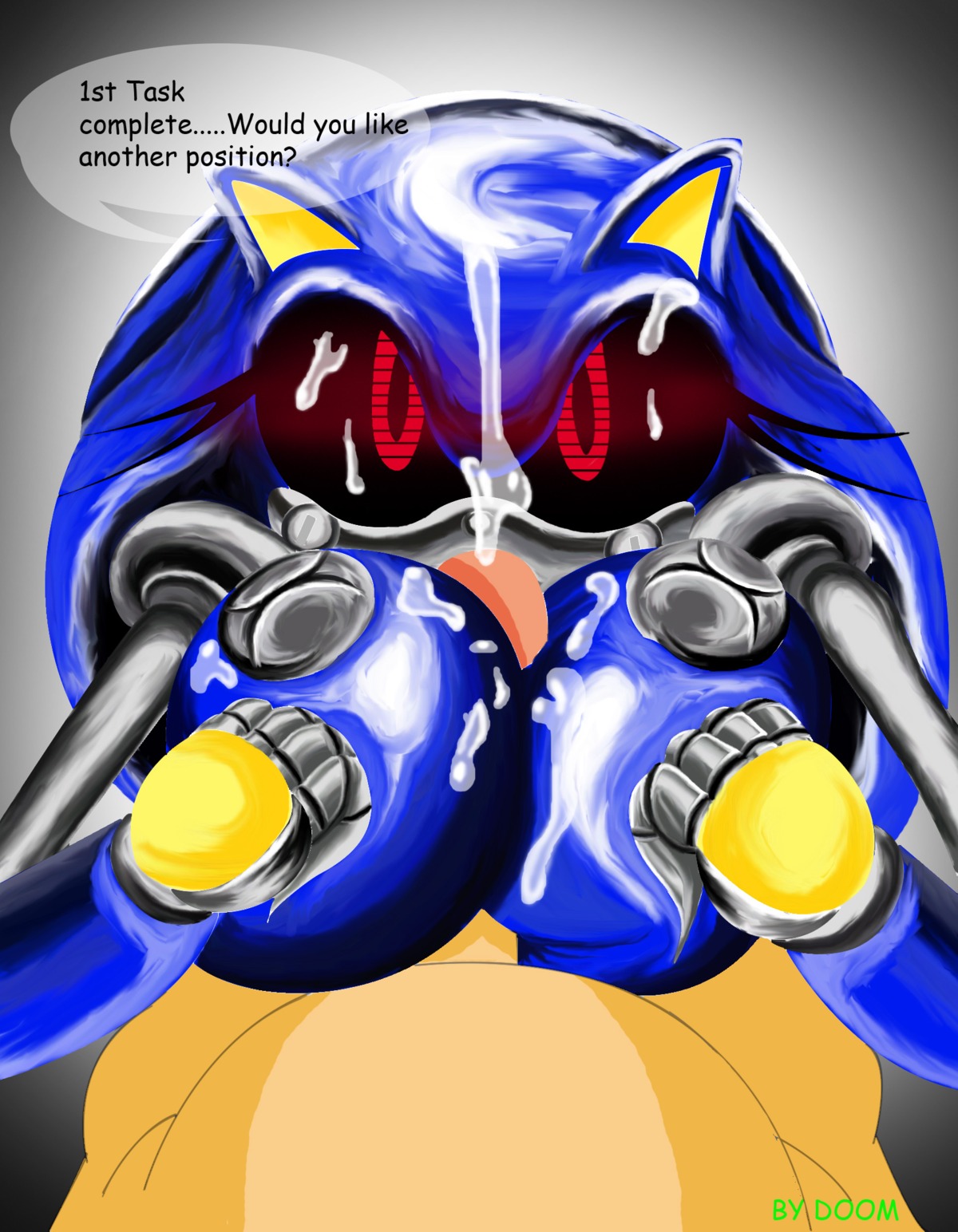anthro breasts female human male male_human/female_anthro male_human/female_robot metal_sonic metal_sonique nobody147 paizuri robot rule34 rule_63 sonic_(series) sonic_cd sonic_the_hedgehog_(series) straight