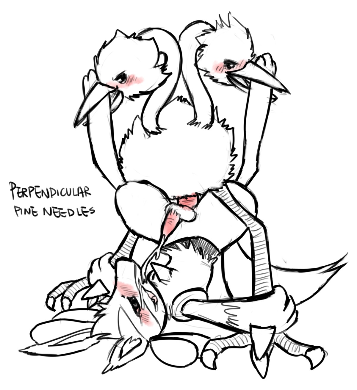 2012 anal anal_sex anthro black_and_white doduo feral furry gay haychel lucario male nintendo no_humans penetration pokemon pokemon_(species) rule34 zoophilia