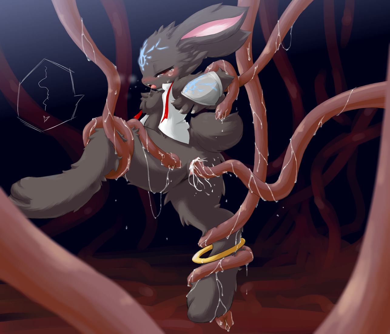 2010 anthro black_body black_fur blush bodily_fluids breasts chipar cum cum_in_vagina cum_inside drooling e621 eyes_closed female forced fur genital_fluids genitals heart_symbol kemono lagomorph leporid long_ears mammal open_mouth penetration rabbit rape red_eyes saliva sex short_tail slime small_breasts solo steam tail tears tentacle_rape tentacle_sex tentacles tentacles_everywhere tongue vaginal vaginal_penetration vulva young