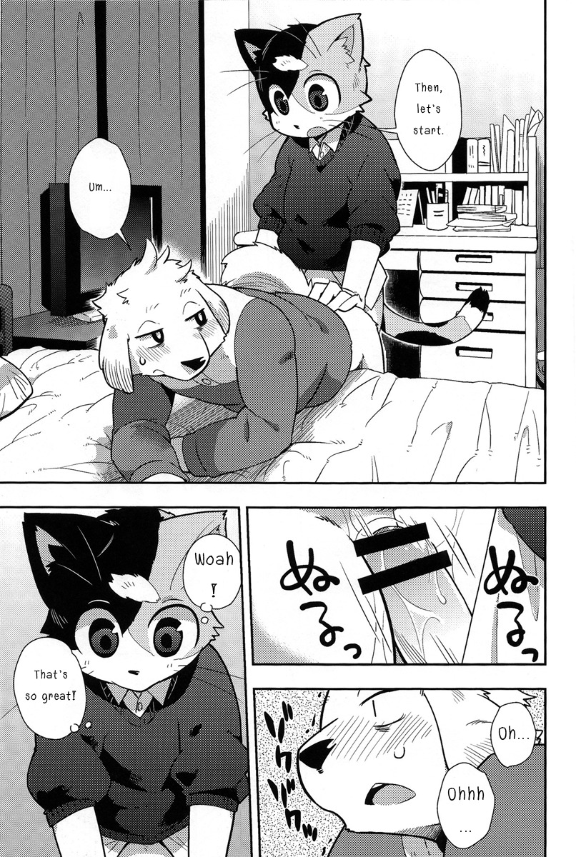 anal anal_sex anthro black_and_white canine censored english_text feline fur furry gay gay_anal gay_male gay_sex harusuke homosexual homosexual_male homosexual_sex male male/male male_only male_penetrated monochrome penetration rule34 text yaoi