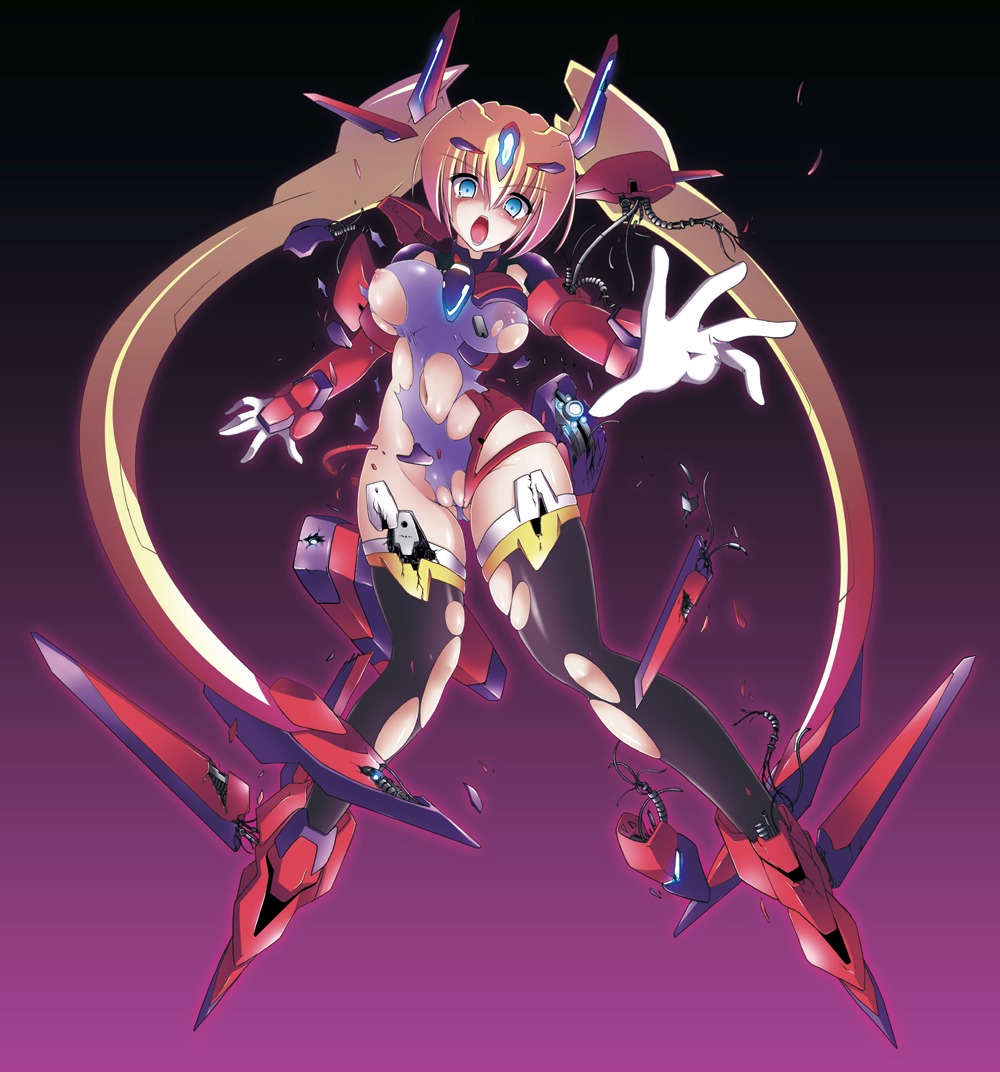 faintear female nipples oppai pussy rule34 tagme thighhighs torn_clothes trigger_heart_exelica vagina