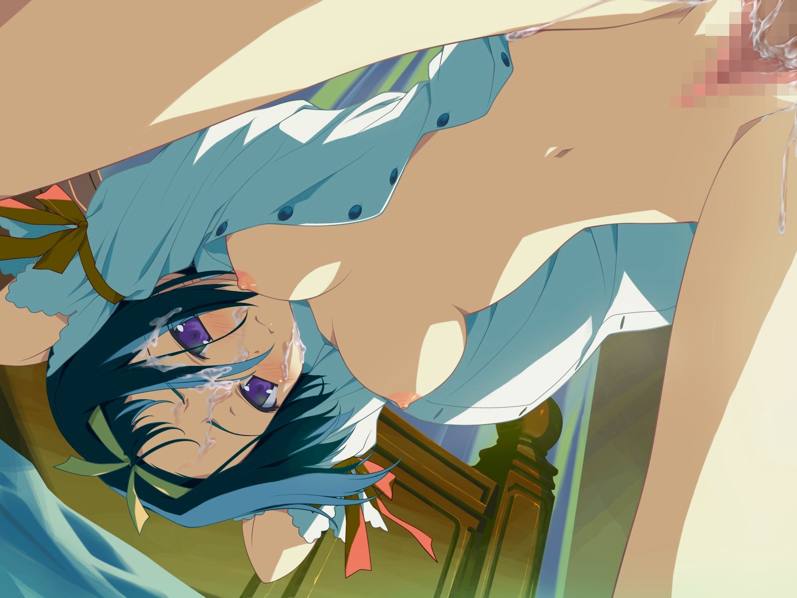 cum female no_bra nopan open_clothes open_shirt rule34 sex shida_kazuhiro shirt sofiace_raphonitte wiz_anniversary