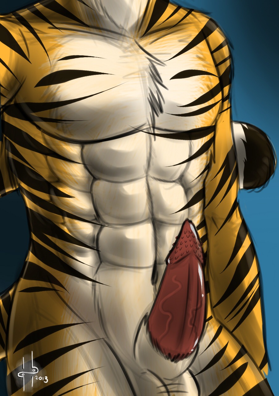 abs animal_genitalia animal_penis anthro athletic balls biceps big_muscles big_penis chest_tuft e621 erection faceless_character faceless_male felid feline_genitalia feline_penis fur genitals hi_res hufnaar male mammal markings muscular muscular_anthro muscular_male nude pantherine pecs penile_spines penis pose sheath solo stripes tail tiger torso_shot tuft vein