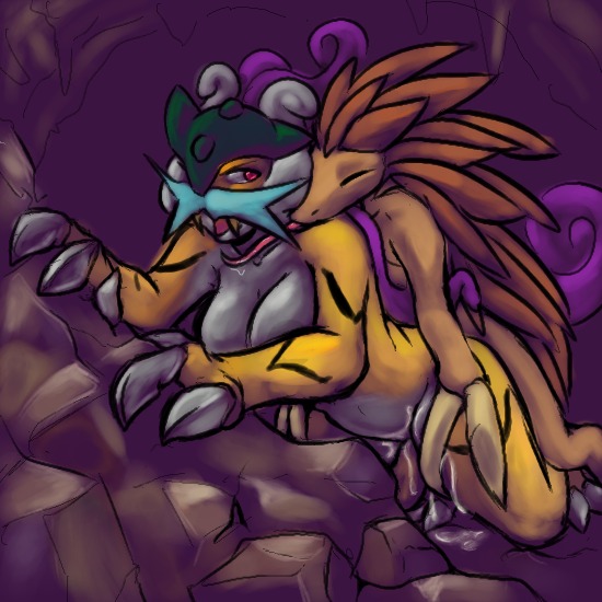 1:1 anthro anthrofied bodily_fluids breasts burquina cum digital_media_(artwork) duo e621 female generation_1_pokemon generation_2_pokemon genital_fluids legendary_pokemon male male/female nintendo oekaki pokemon pokemon_(species) pokemorph raikou sandslash