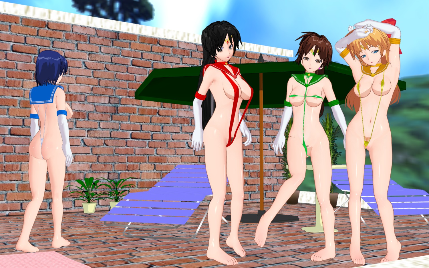 3d 4girls ami_mizuno ass big_breasts bishoujo_senshi_sailor_moon bow breasts cameltoe cleavage female female_only large_breasts m9_creepy_otaku_dokyun makoto_kino minako_aino multiple_females multiple_girls outdoors poolside pubic_hair pussy rei_hino rule34 sailor_jupiter sailor_mars sailor_mercury sailor_venus sling_bikini small_breasts swimsuit tagme