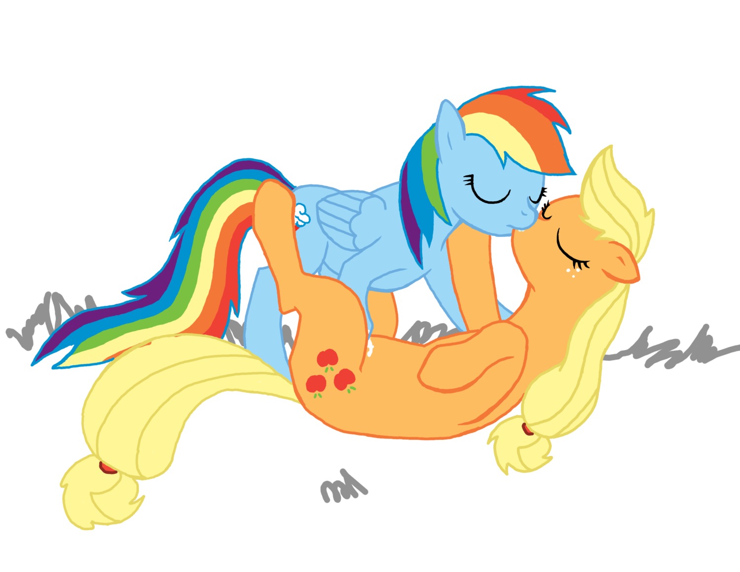 applejack_(mlp) blonde_hair blue_body blue_feathers blue_fur cutie_mark duo e621 earth_pony equid equine feathered_wings feathers female female/female feral fisting friendship_is_magic fur hair hasbro hi_res horse kiss_on_lips kissing mammal multicolored_hair multicolored_tail my_little_pony mythological_creature mythological_equine mythology orange_body orange_fur pegasus penetration pony rainbow_dash_(mlp) rainbow_hair rainbow_tail simple_background sotoco tail white_background wings