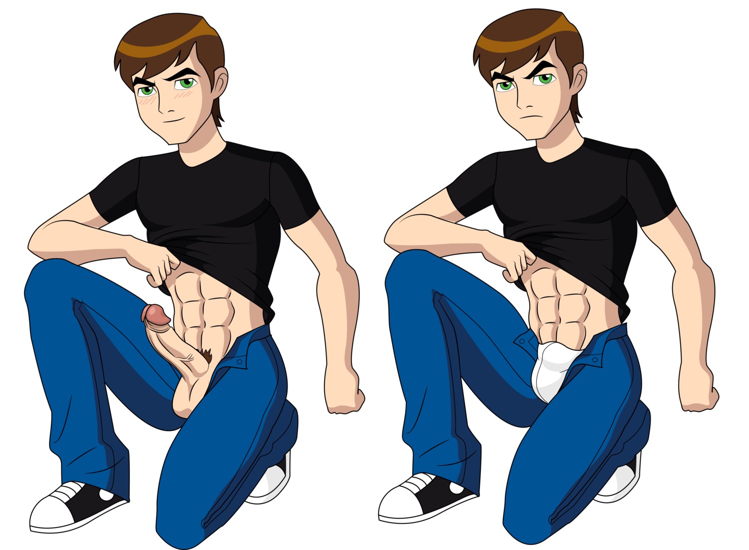 ben_10 ben_10_alien_force ben_10_ultimate_alien ben_tennyson ben_tennyson_(alien_force) clothes color front_view human male male_only pubic_hair rule34 solo tagme