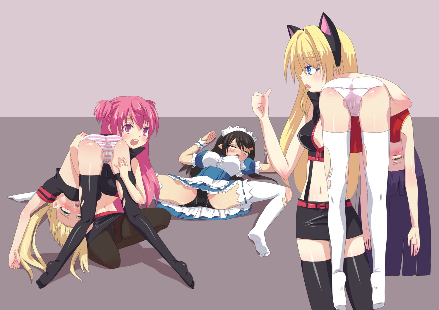 female maid_vivi original panties pantyhose pussy pussy_juice rule34 take_your_pick thighhighs torn_clothes underwear wasted