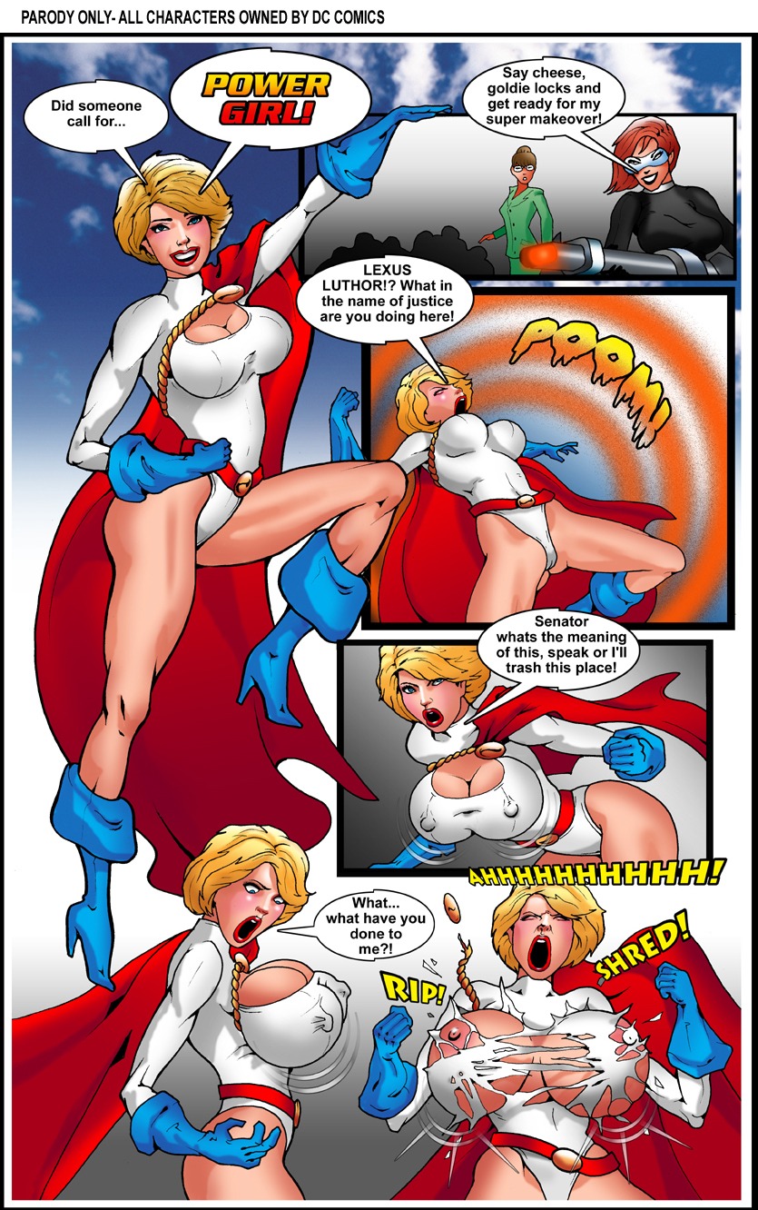 big_breasts bimbo breast_expansion breast_growth breast_growth_(enlargement) breasts dc dc_comics female high_heel_boots high_heels huge_breasts kara_zor-l karen_starr power_girl rule34 smudge superheroine superman_(series) tagme text torn_clothing