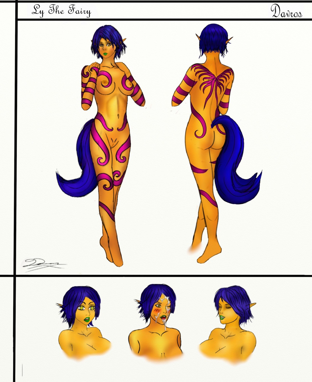 1girls breasts cum davros female ly_(rayman) pussy rayman_(series) rayman_2:_the_great_escape rule34 tail