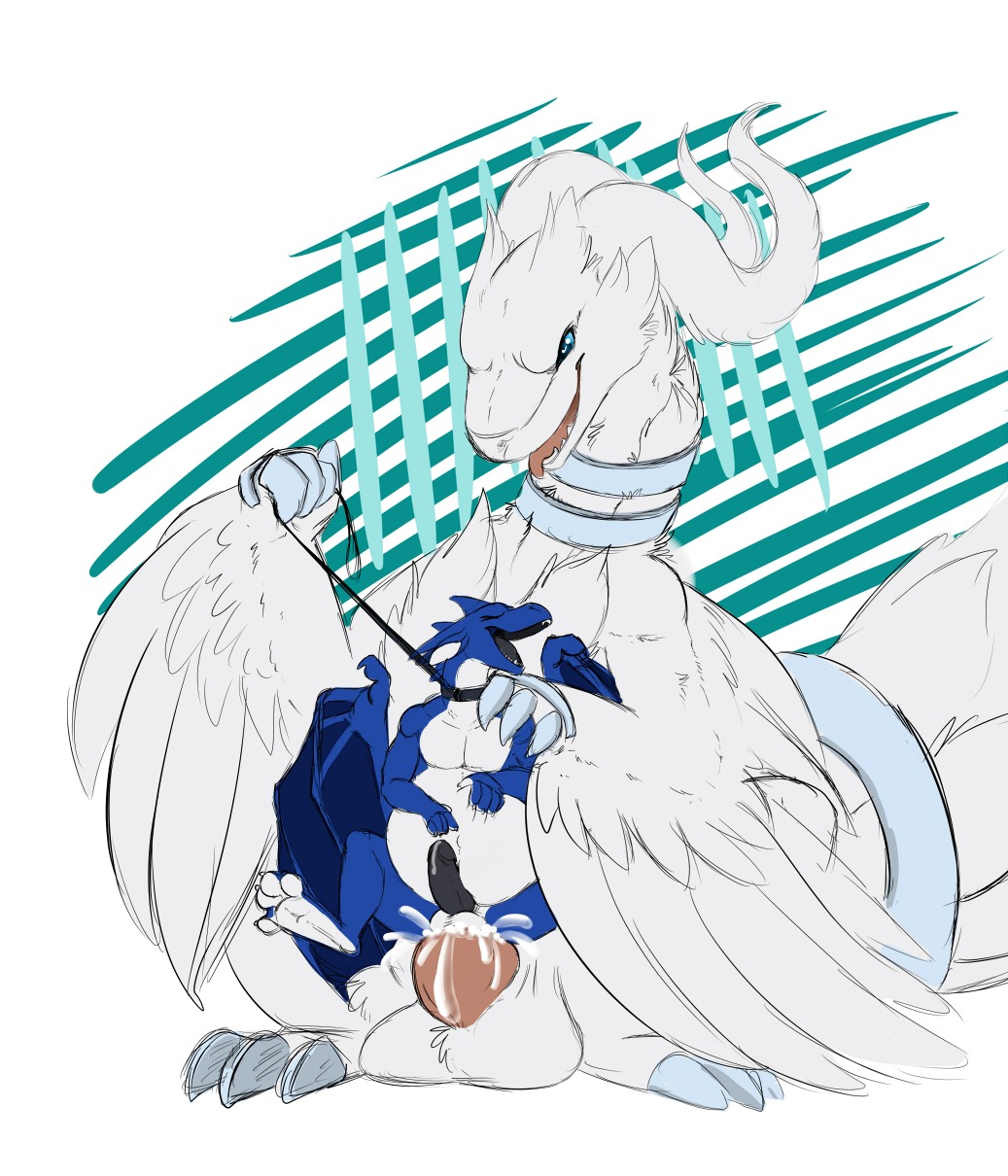 anal anal_penetration avian balls bodily_fluids chair_position claws collar cum cum_in_ass cum_inflation cum_inside digital_drawing_(artwork) digital_media_(artwork) dominant dominant_male dragon duo e621 erection european_mythology excessive_cum excessive_genital_fluids eyes_closed feathered_wings feathers feral firondraak from_behind_position generation_5_pokemon genital_fluids genitals hi_res humanoid_genitalia humanoid_penis inflation leash legendary_pokemon male male/male male_penetrated male_penetrating male_penetrating_male membrane_(anatomy) membranous_wings mythological_creature mythological_scalie mythology nintendo nude open_mouth penetration penis pokemon pokemon_(species) reshiram rika_(artist) scalie sex smile submissive submissive_male tongue tongue_out western_dragon wings wyvern