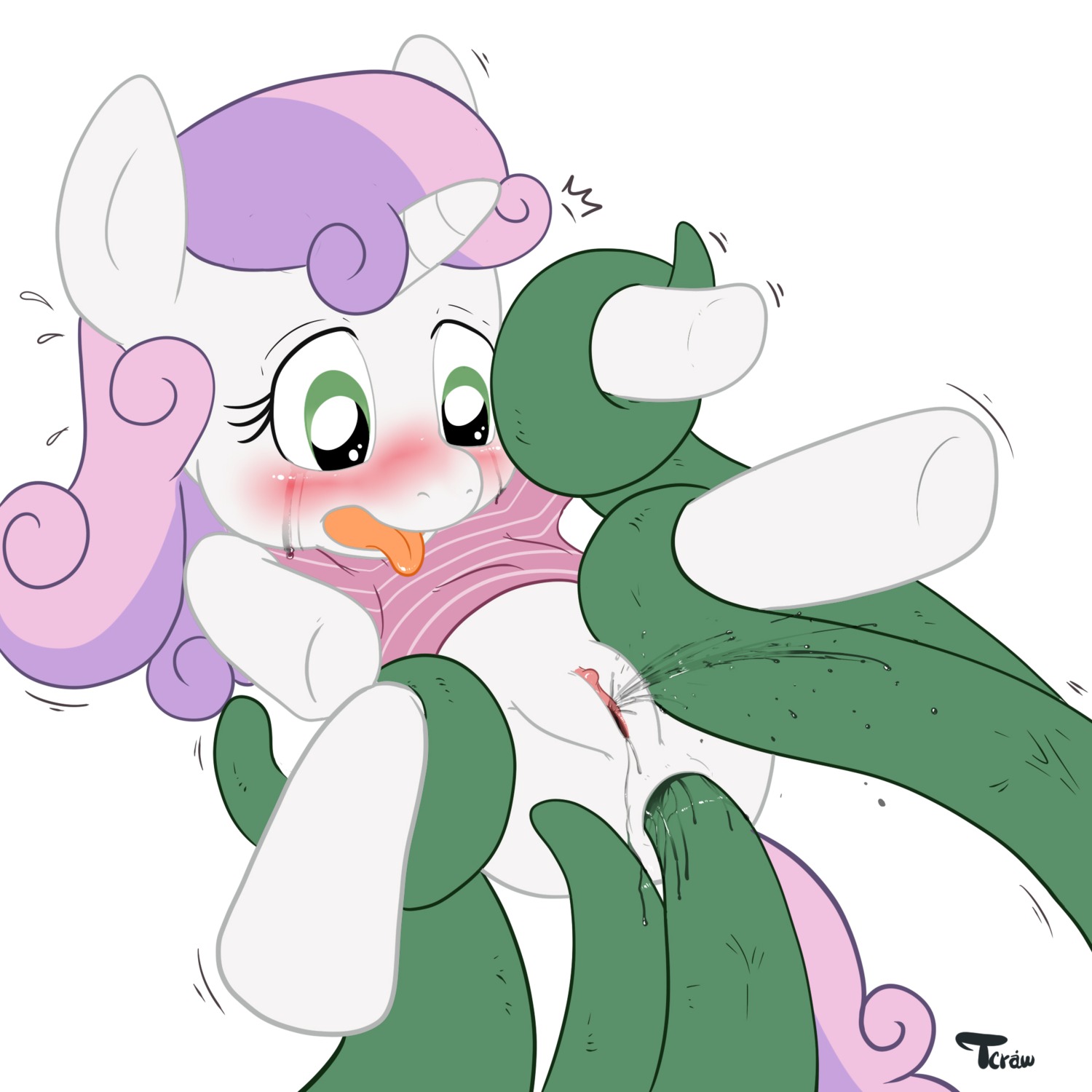 1:1 2012 anal anal_penetration bodily_fluids clitoris clothing e621 ejaculation equid equine female feral friendship_is_magic fur genital_fluids genitals green_eyes hair hasbro hi_res horn launny mammal multicolored_hair my_little_pony mythological_creature mythological_equine mythology orgasm penetration simple_background solo sweetie_belle_(mlp) tentacles two_tone_hair unicorn vaginal_fluids vaginal_squirting vulva white_background white_body white_fur young young_feral