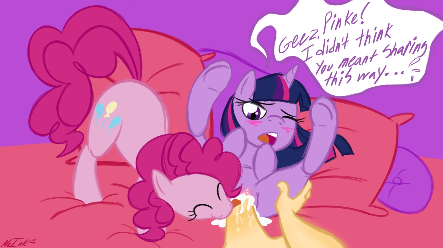 bed bestiality blush bodily_fluids cum cum_in_vagina cum_inside cutie_mark e621 earth_pony english_text equid equine faceless_character faceless_male female feral friendship_is_magic fur furniture genital_fluids genitals group hair hasbro hi_res horn horse human human_on_feral interspecies male male/female male_on_feral mammal multicolored_hair my_little_pony mythological_creature mythological_equine mythology no-ink nude oral penis pinkie_pie_(mlp) pony purple_body purple_fur purple_hair smile text twilight_sparkle_(mlp) two_tone_hair unicorn vaginal