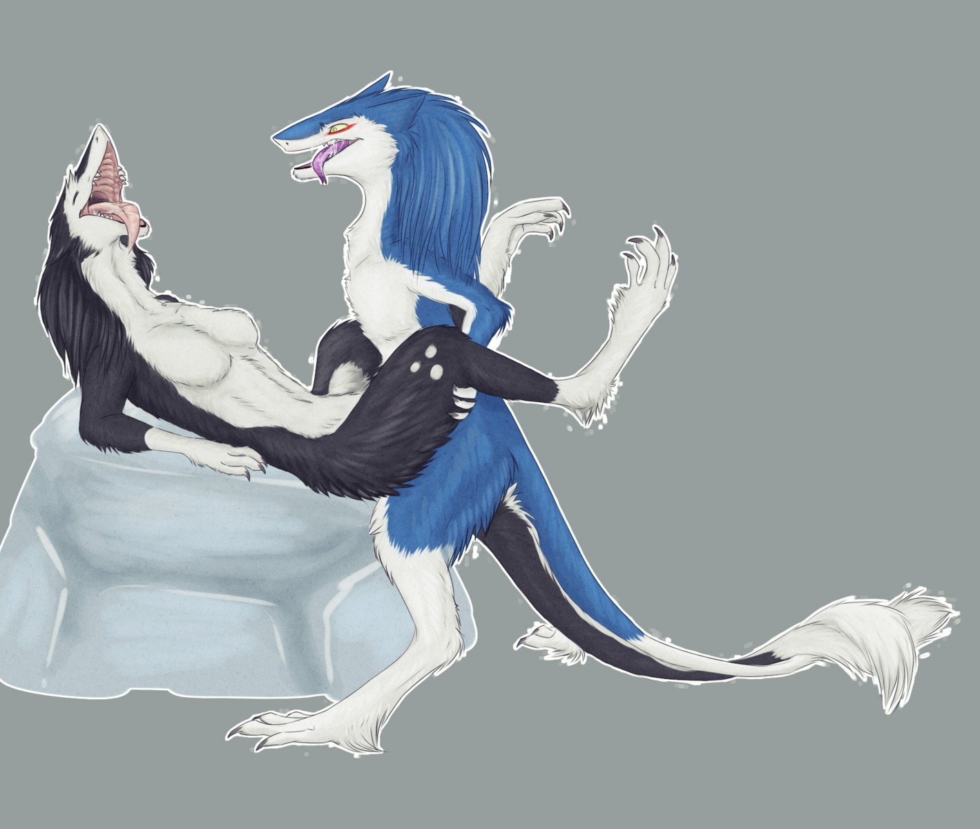 anthro breasts butt duo e621 eyes_closed female forked_tongue hi_res lying male male/female mammal markus_(dowantanaccount) murchetta nude on_back open_mouth sergal sex sidgi table_lotus_position tail tongue
