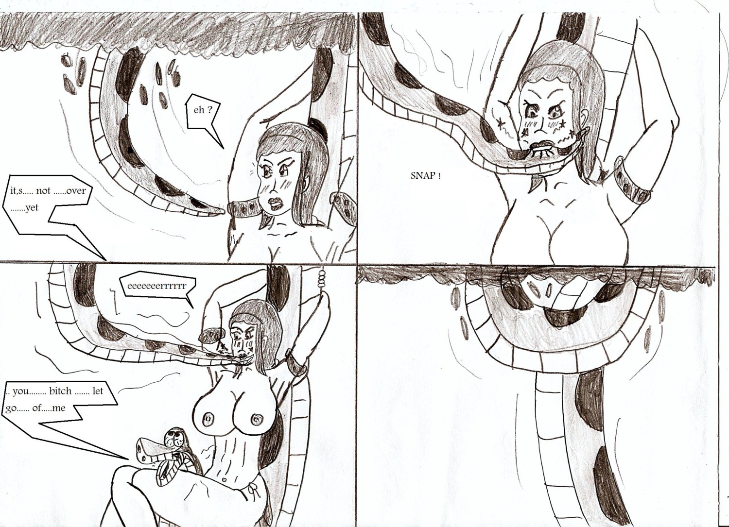 comic disney female jking kaa monochrome nipples rule34 shanti sketch the_jungle_book